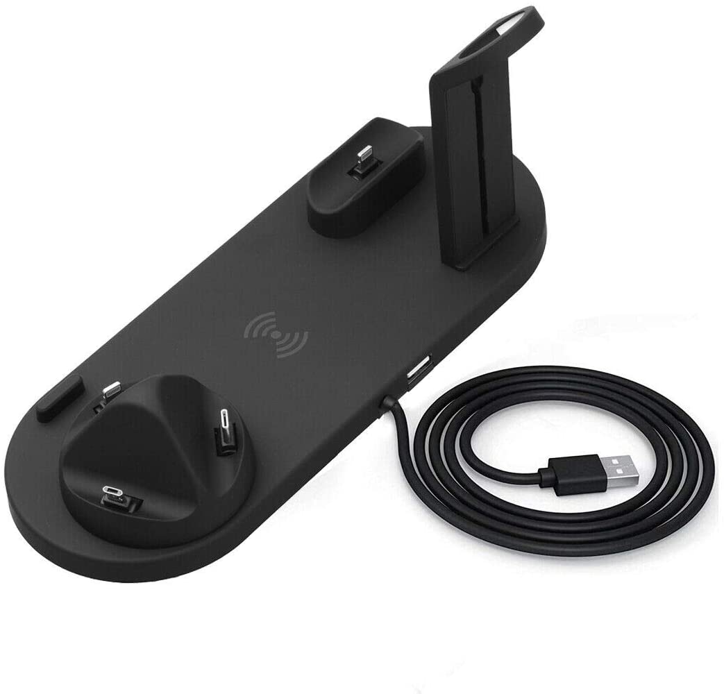 EXINOZ 3 in 1 Qi Wireless Charger Fast Charging Dock Stand for Airpods, Apple Watch, iPhone