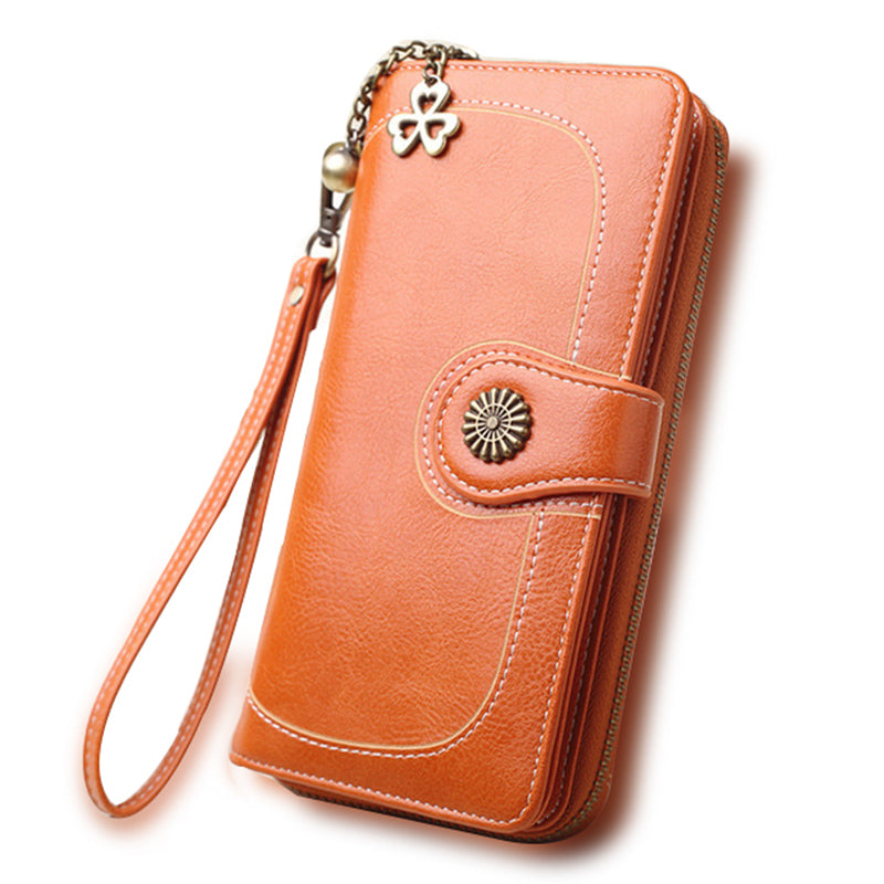 Split Leather Long Wallet for Women - Exinoz