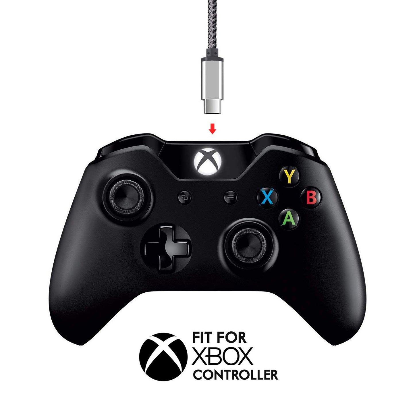 EXINOZ 13ft Braided Charger Cable for Xbox One Controller | Ideal Length Xbox and PS4 Controller Charging Cable | 1 Year Replacement Warranty - Exinoz