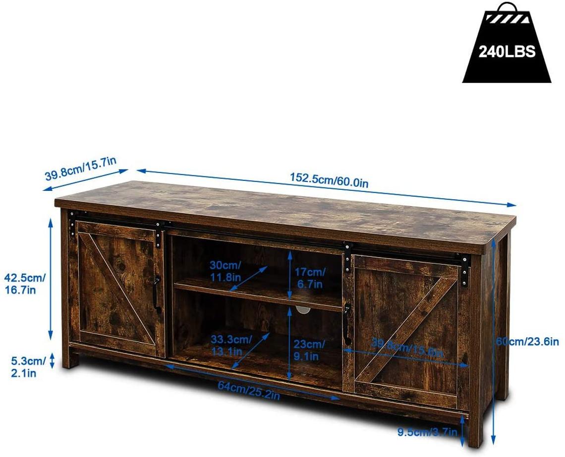 USA Handmade Farmhouse TV Stand Up To 60 Inch. Rustic Entertainment Center