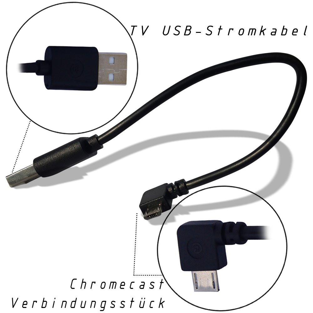 Chromecast USB Cable -- 8 Inch USB Cable and Bonus Chromecast eBook. Designed to Power Your Google Chromecast HDMI Streaming Media Player from Your TV USB Port - Exinoz