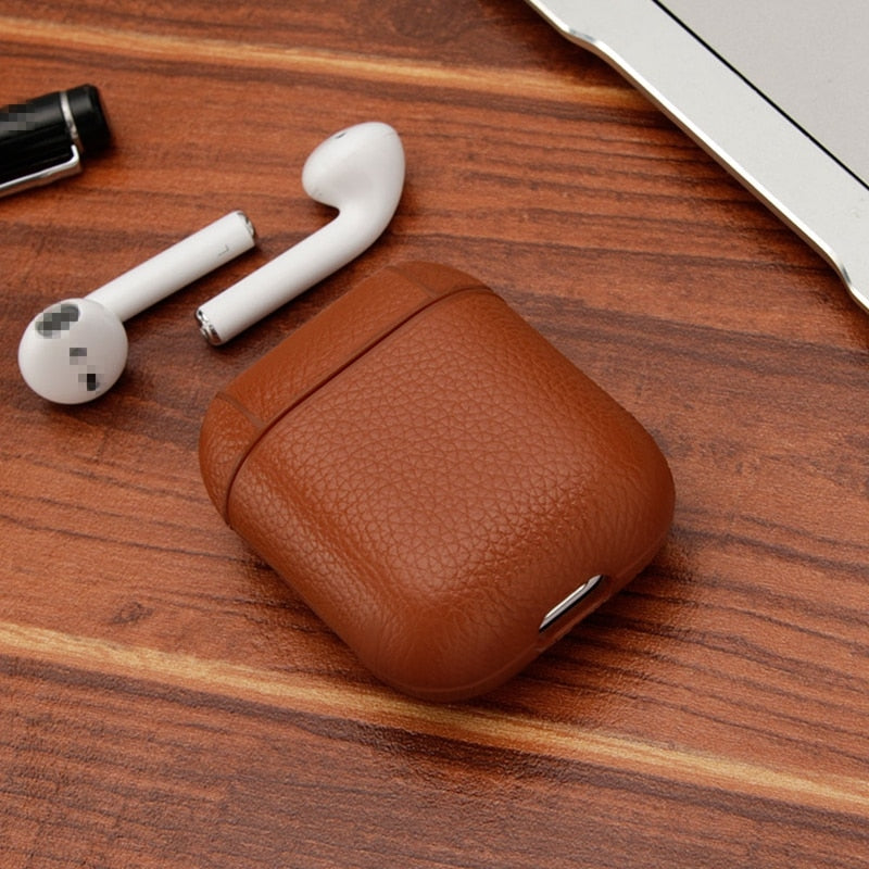 Genuine Leather Airpods Protective Case - Exinoz