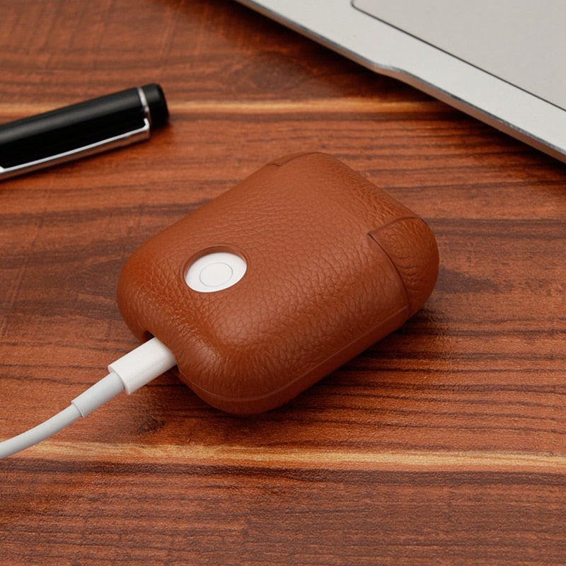 Genuine Leather Airpods Protective Case - Exinoz