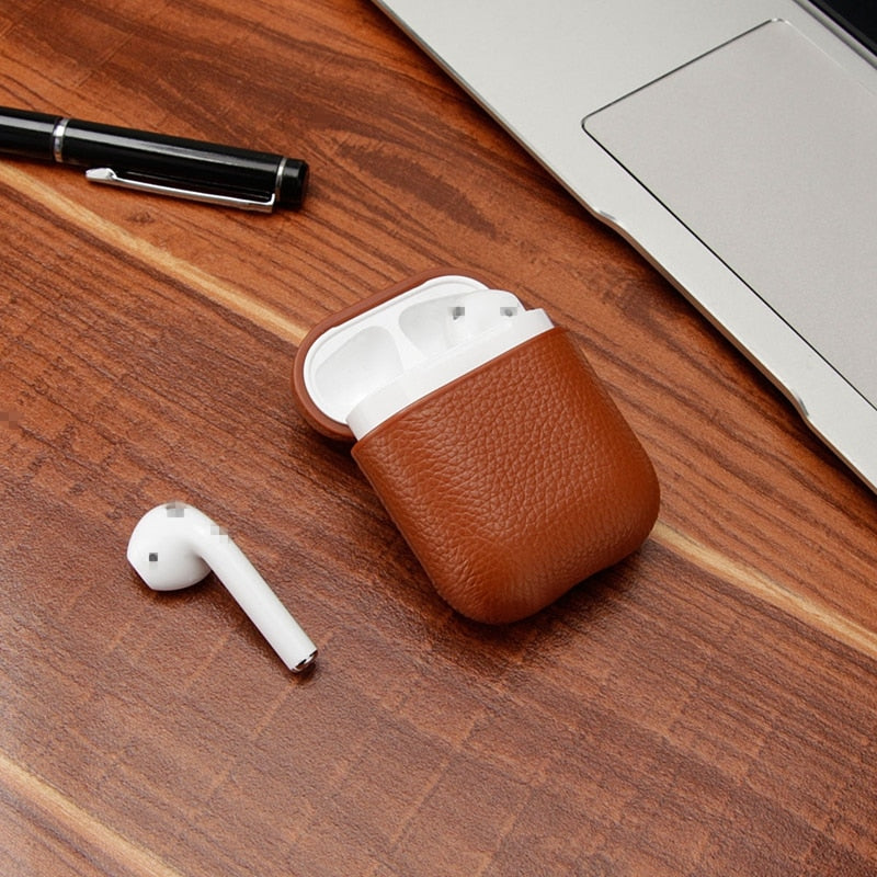Genuine Leather Airpods Protective Case - Exinoz