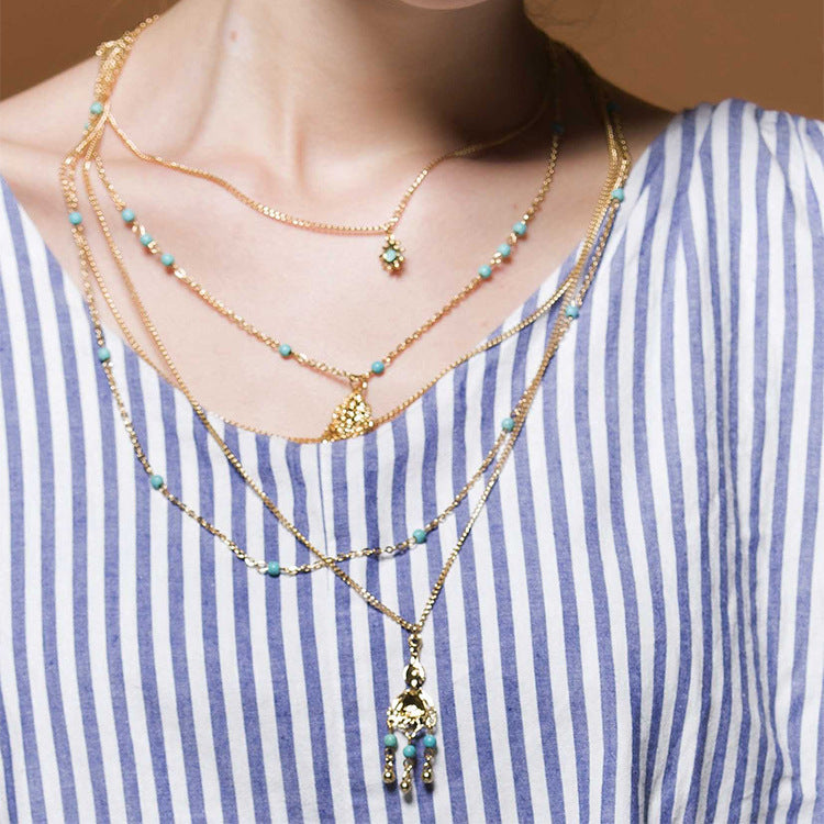 Multi layer Gold Fill Boho Necklace - Exinoz