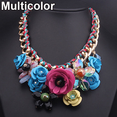 Flower Bib Necklace - Exinoz