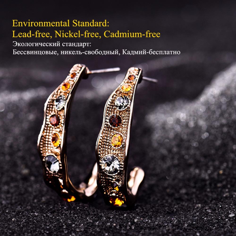 Coffee Gold Color Semicircle Stud Earrings for Women - Exinoz