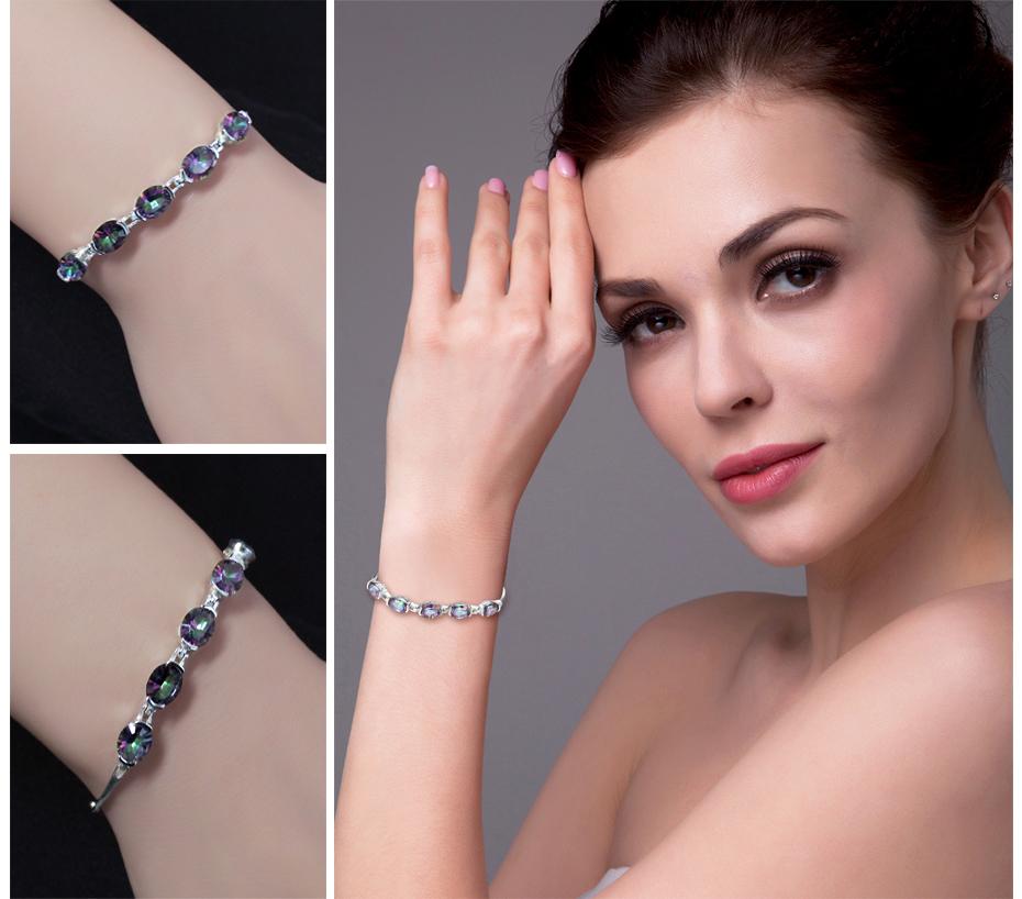 6ct Rainbow Topaz Bracelet - Exinoz