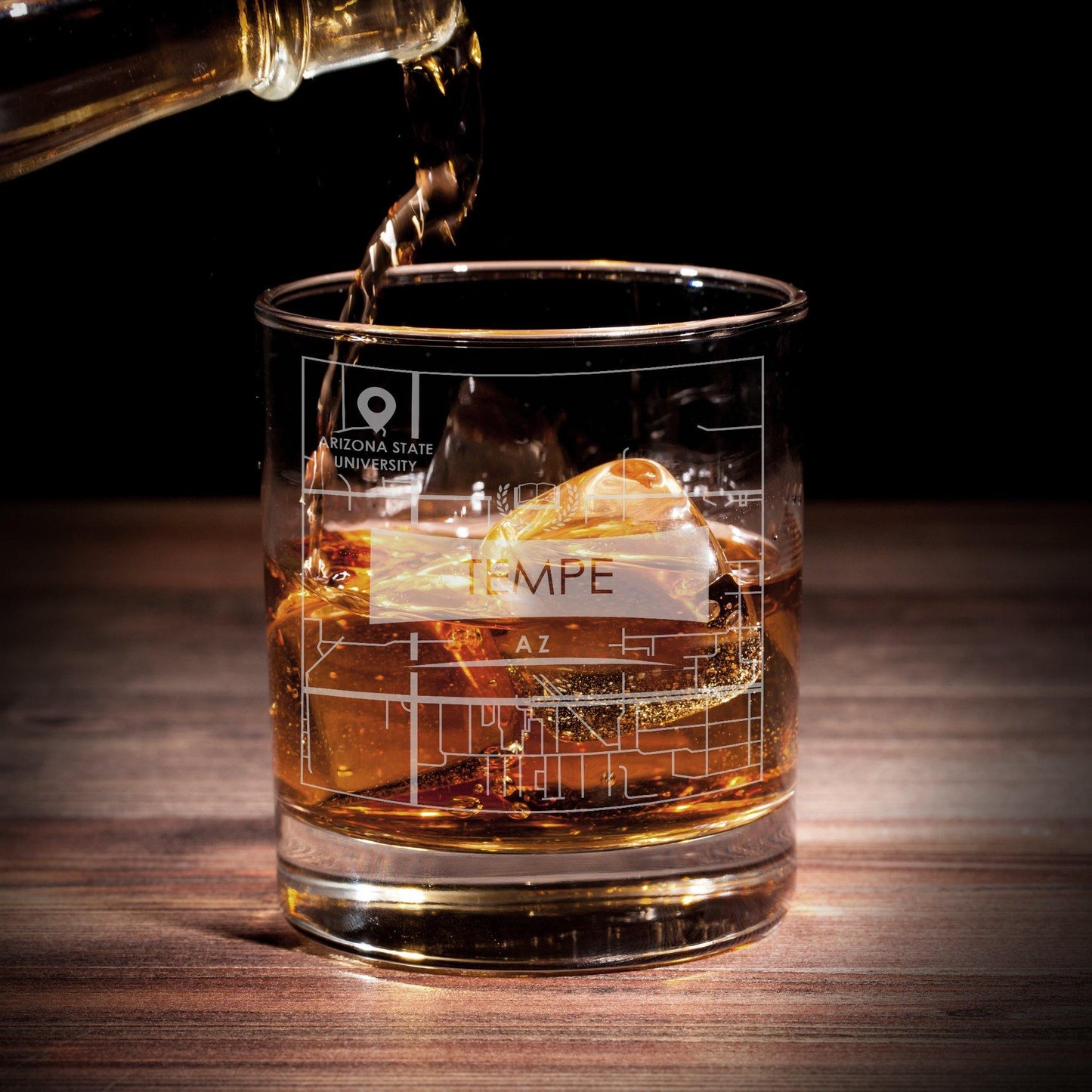 ARIZONA AZ ETCHED CITY MAP GLASSES (Set of Two) - Exinoz