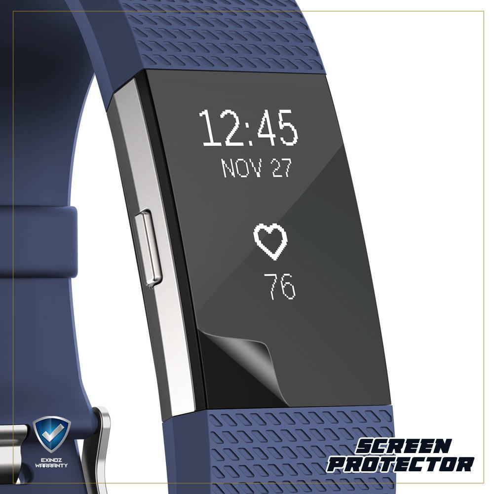 EXINOZ Fitbit Charge 2 Screen Protector Pack of 3 I High-quality Protection with 1-Year Replacement Warranty - Exinoz