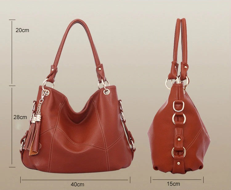 Luxury Women's Leather Tote Crossbody Handbag - Exinoz