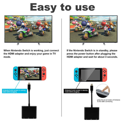 Nintendo Switch Type C to 4K 1080 HDMI Cable Adapter - Exinoz