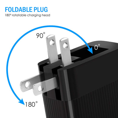 Exinoz USB Wall Charger 2-Port Foldable Plug - Exinoz