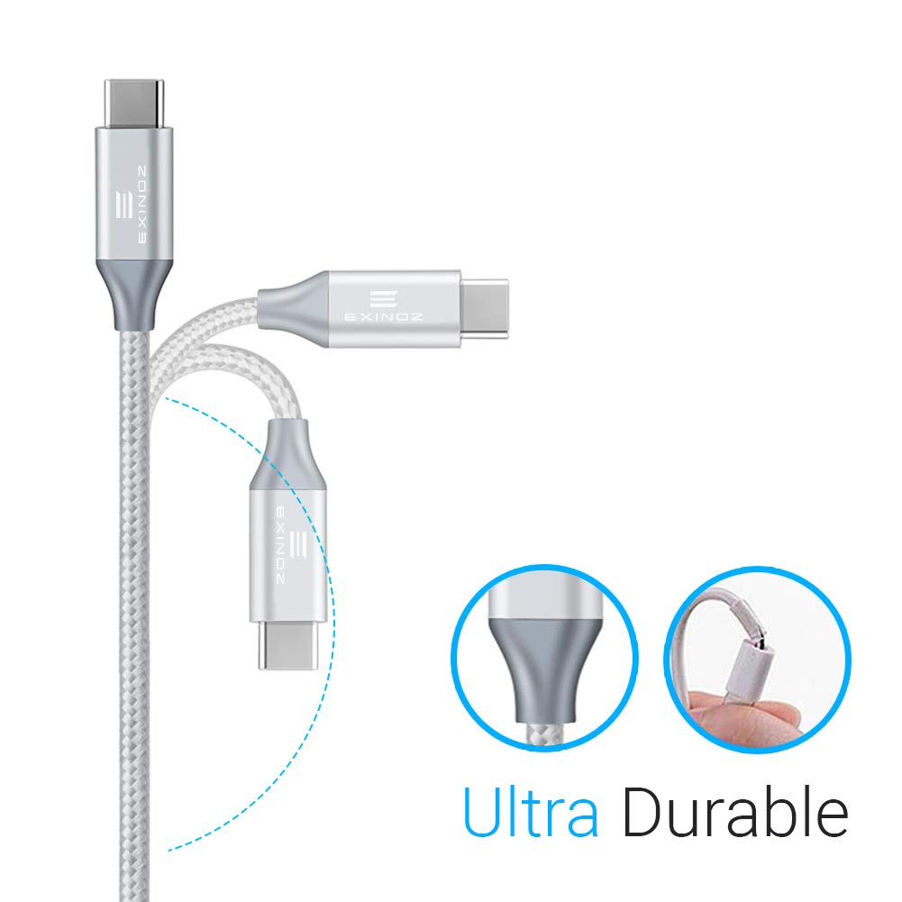 Exinoz USB Type C Cable Fast Charging USB C Silver Cable (Bonus Special Offer) - Exinoz
