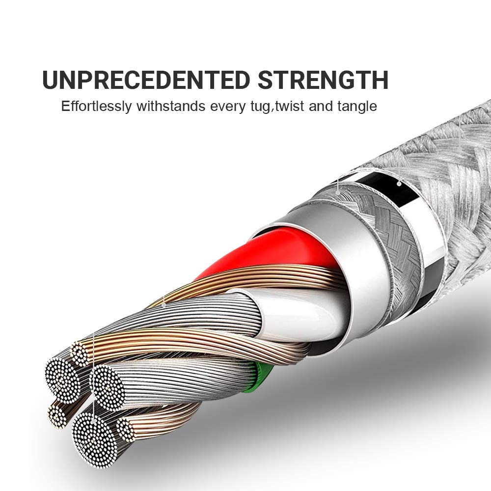 Exinoz USB Type C Cable Fast Charging USB C Silver Cable (Bonus Special Offer) - Exinoz