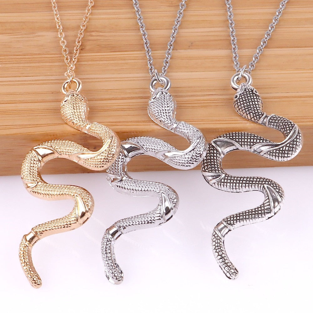 EXINOZ Snake Necklace Jewelry | Silver