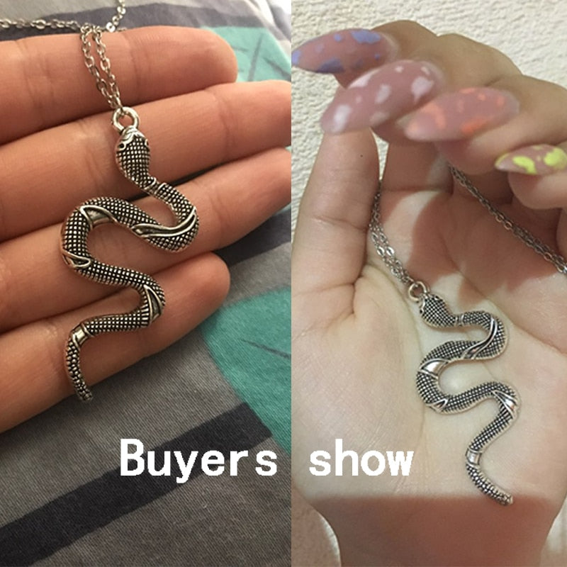 EXINOZ Snake Necklace Jewelry | Silver