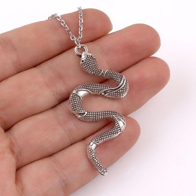 EXINOZ Snake Necklace Jewelry | Silver