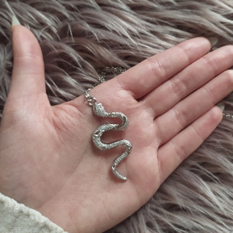 EXINOZ Snake Necklace Jewelry | Silver