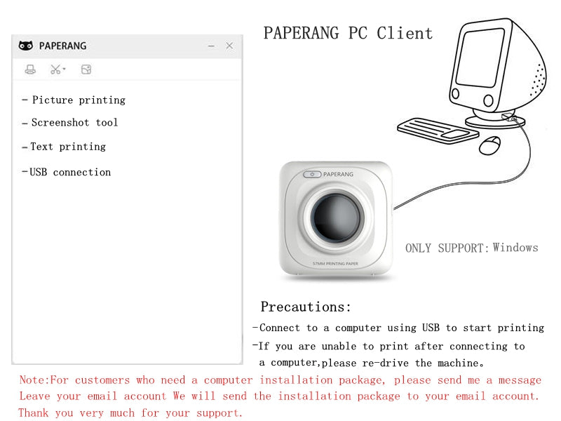 Portable Bluetooth 4.0 Printer - Exinoz