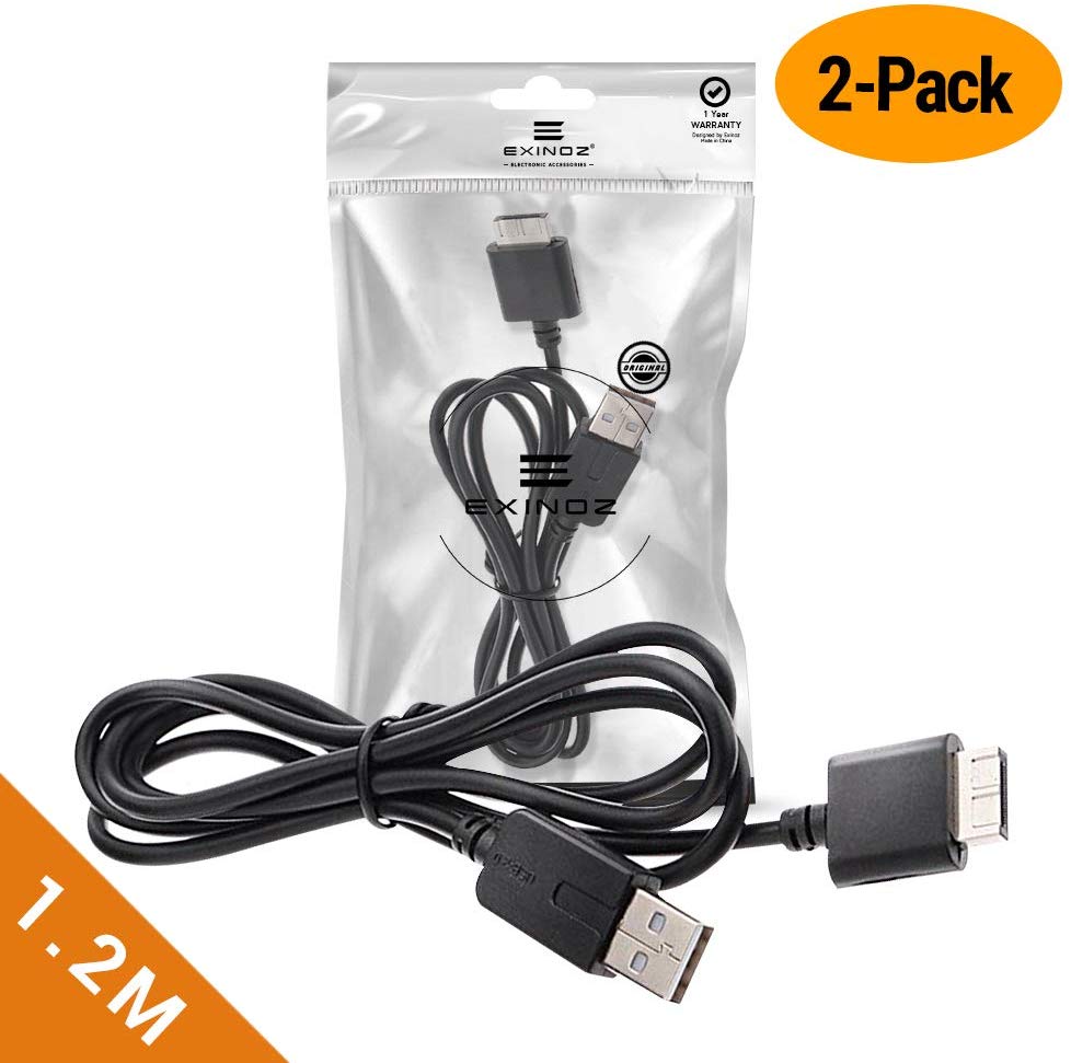 EXINOZ Playstation PS Vita Charger 1.2m | USB Data Transfer and Sync Power Charger | High-Quality Cable with 1-Year Replacement Warranty - Exinoz