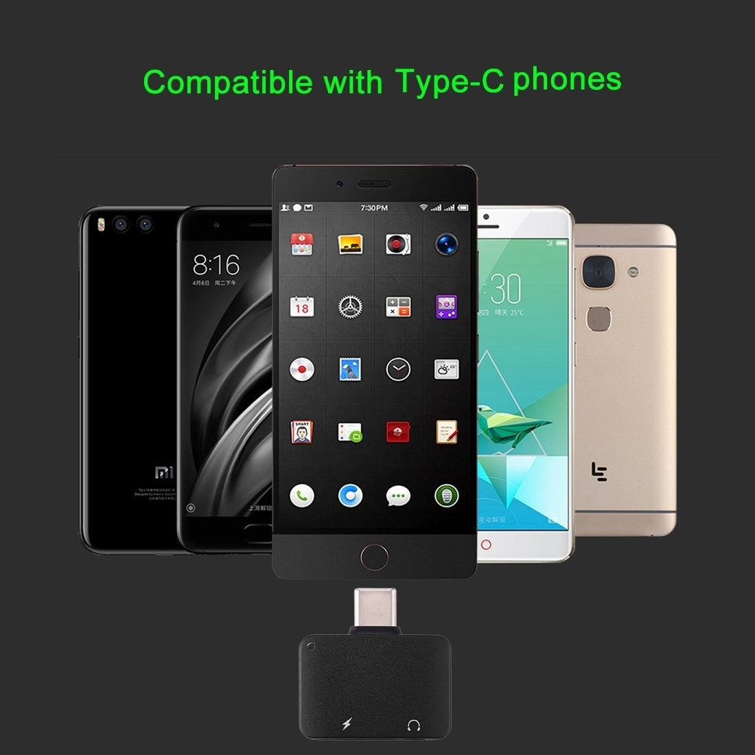 USB Type C to 3.5mm Audio AUX Adaptor Charger Converter for USB C Mobile Phone - Exinoz