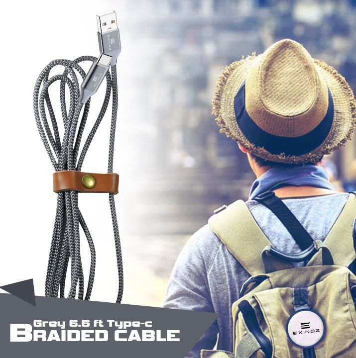 Exinoz USB Type C Cable Fast Charging USB C Cable (3 Pack Bundle + 1 Bonus) - Exinoz