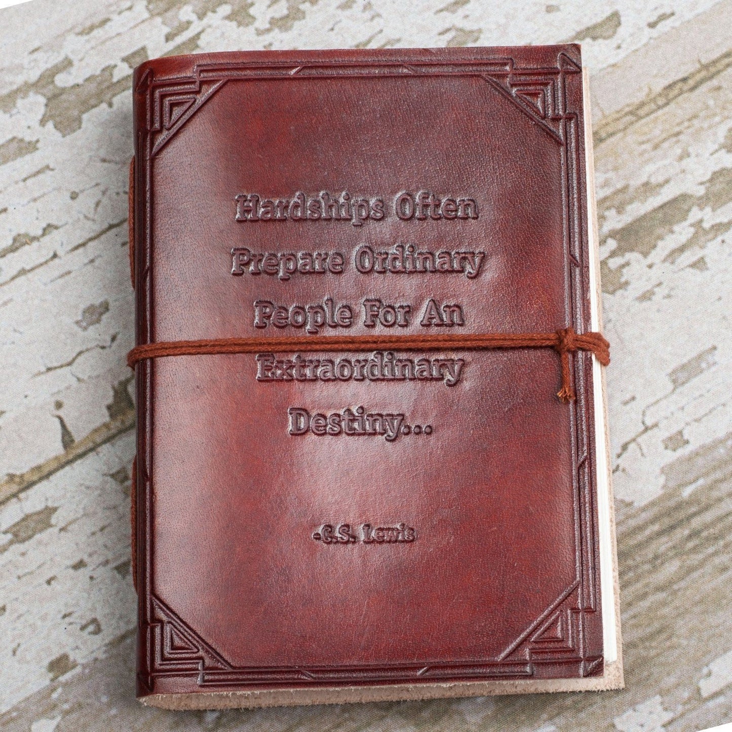 "Hardships And Extraordinary Journey" Handmade Leather Journal - Exinoz