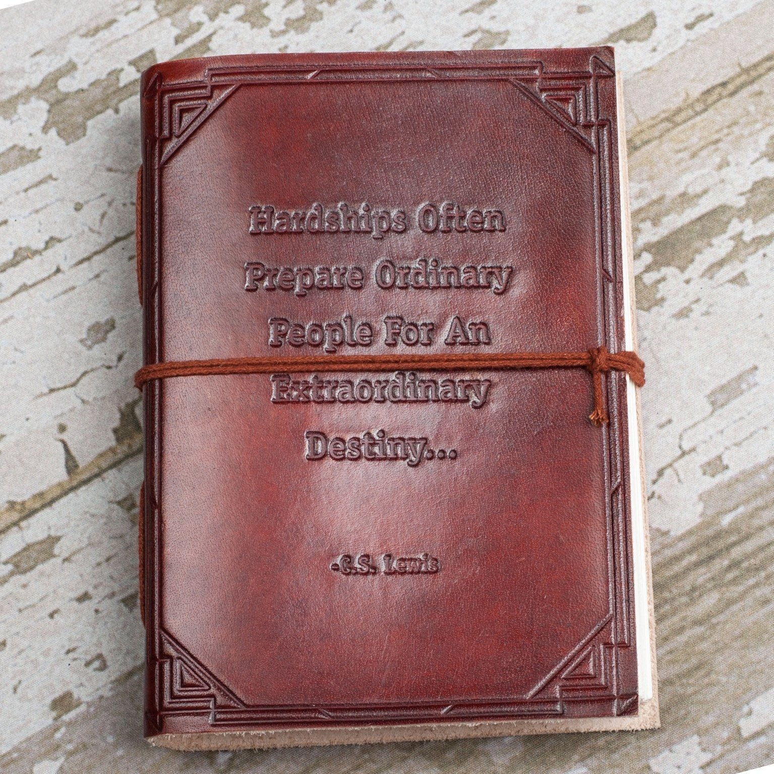 "Hardships And Extraordinary Journey" Handmade Leather Journal - Exinoz