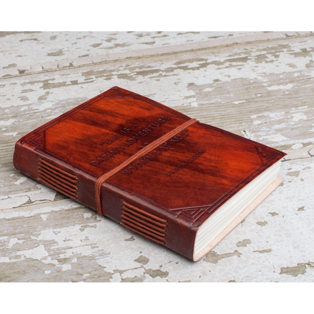 "A Daring Adventure" Handmade Leather Journal - Exinoz