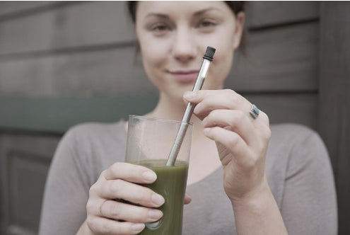 Portable Folding Reusable Stainless Steel Drinking Straw 2 Pack - Exinoz