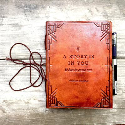 "If A Story" Handmade Leather Journal - Exinoz