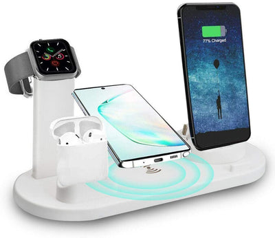 EXINOZ 3 in 1 Qi Wireless Charger Fast Charging Dock Stand for Airpods, Apple Watch, iPhone
