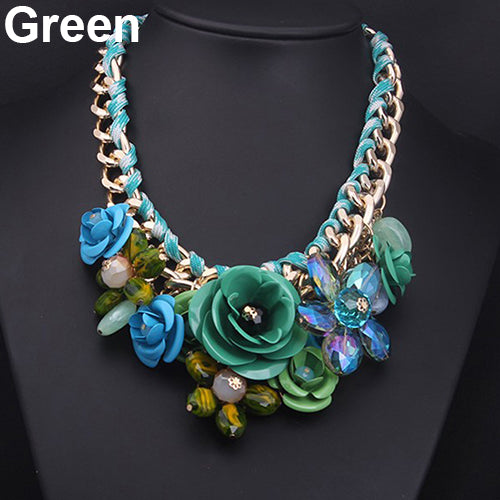 Flower Bib Necklace - Exinoz