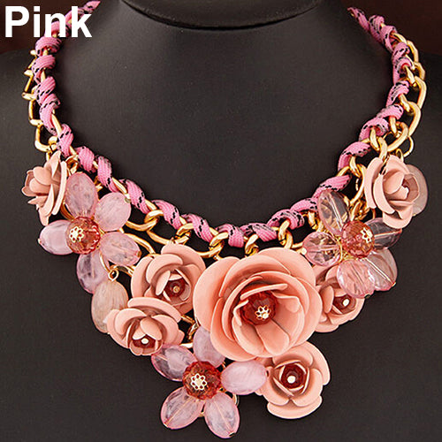 Flower Bib Necklace - Exinoz