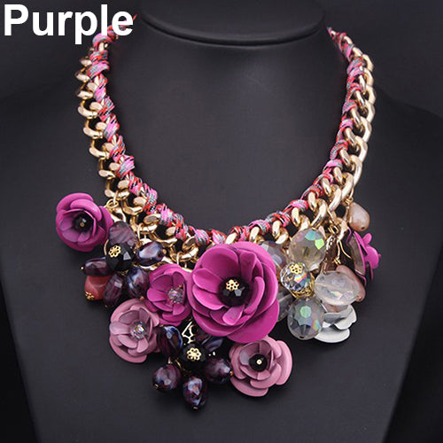 Flower Bib Necklace - Exinoz