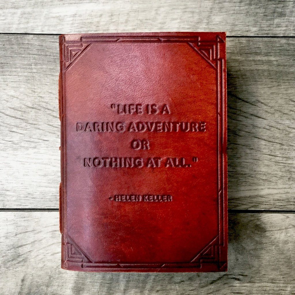 "A Daring Adventure" Handmade Leather Journal - Exinoz