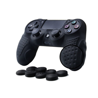 PS4 Controller DualShock 4 Skin Grip Anti-Slip Silicone Cover Protector Case for Sony PS4/PS4 Slim/PS4 Pro Controller with 8 Thumb Grips (Black) - Exinoz