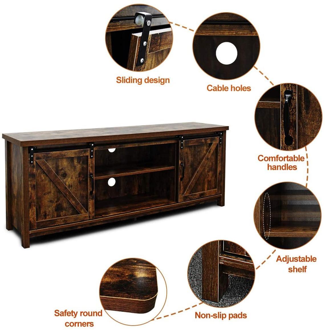 USA Handmade Farmhouse TV Stand Up To 60 Inch. Rustic Entertainment Center