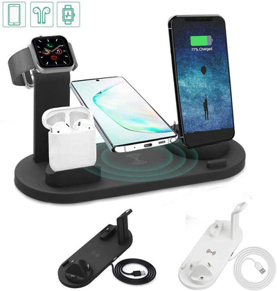 EXINOZ 3 in 1 Qi Wireless Charger Fast Charging Dock Stand for Airpods, Apple Watch, iPhone