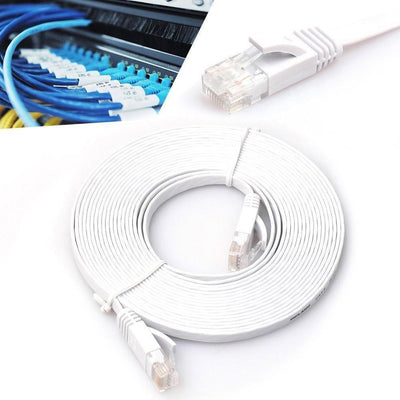 EXINOZ Ethernet UTP CAT6 Network Flat Patch Cable | For Google Wifi, Routers, Servers and Data Transfer | High-Speed Fully Copper Lead - Exinoz