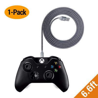 EXINOZ 13ft Braided Charger Cable for Xbox One Controller | Ideal Length Xbox and PS4 Controller Charging Cable | 1 Year Replacement Warranty - Exinoz