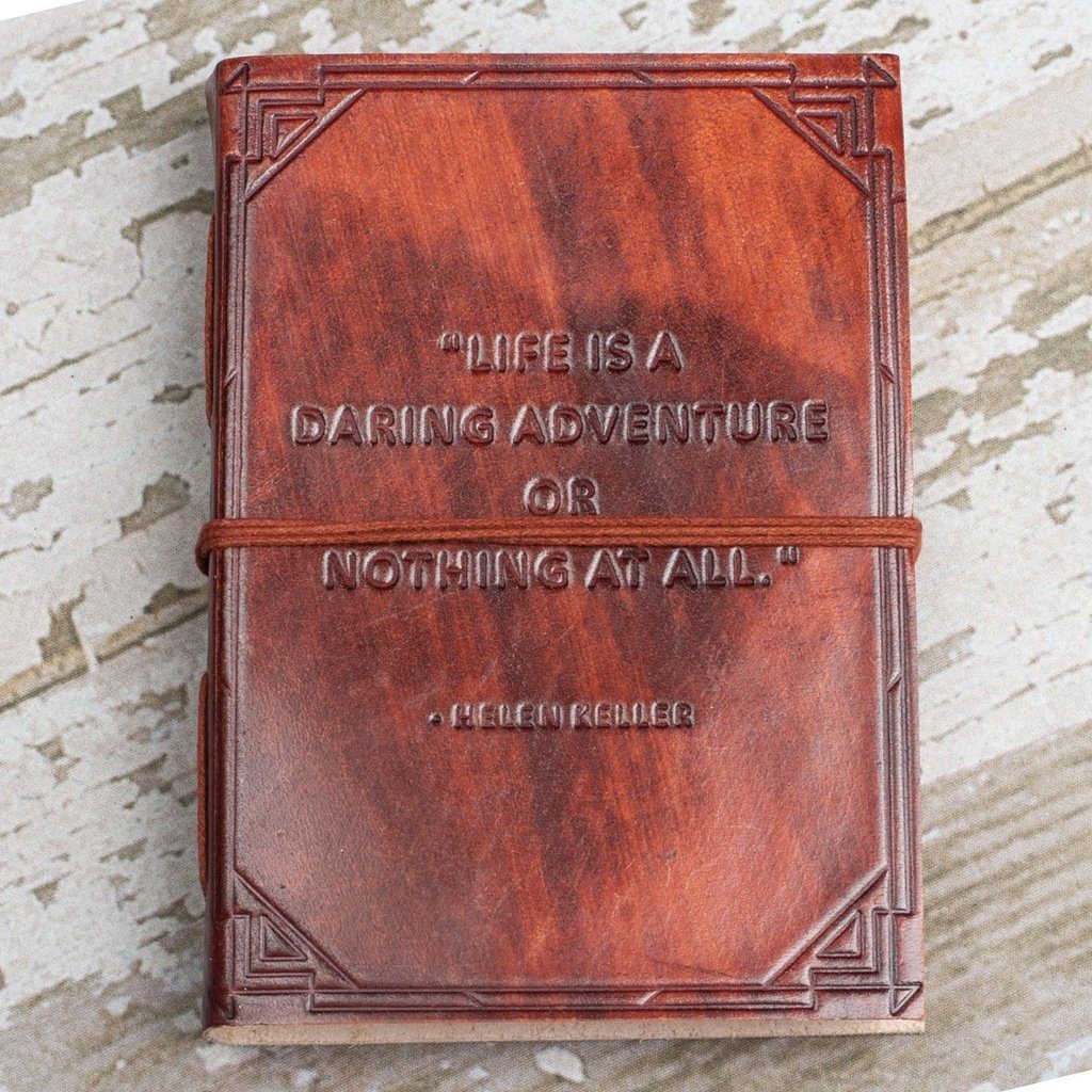 "A Daring Adventure" Handmade Leather Journal - Exinoz
