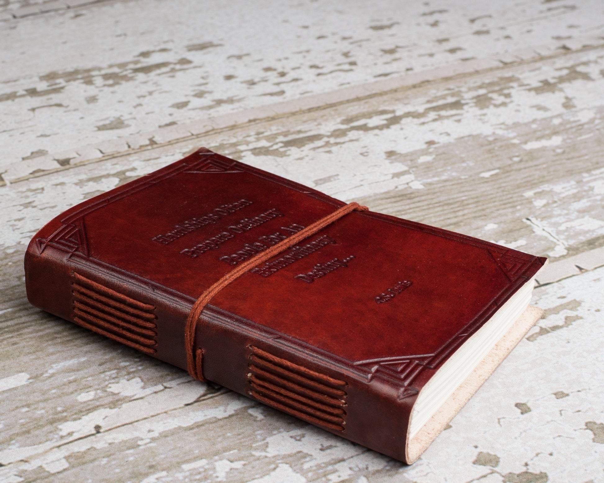 "Hardships And Extraordinary Journey" Handmade Leather Journal - Exinoz