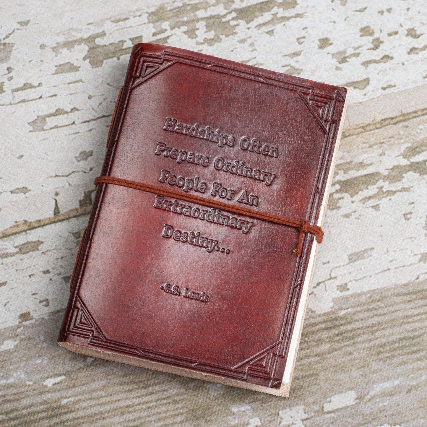 "Hardships And Extraordinary Journey" Handmade Leather Journal - Exinoz