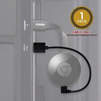 Chromecast USB Cable -- 8 Inch USB Cable and Bonus Chromecast eBook. Designed to Power Your Google Chromecast HDMI Streaming Media Player from Your TV USB Port - Exinoz