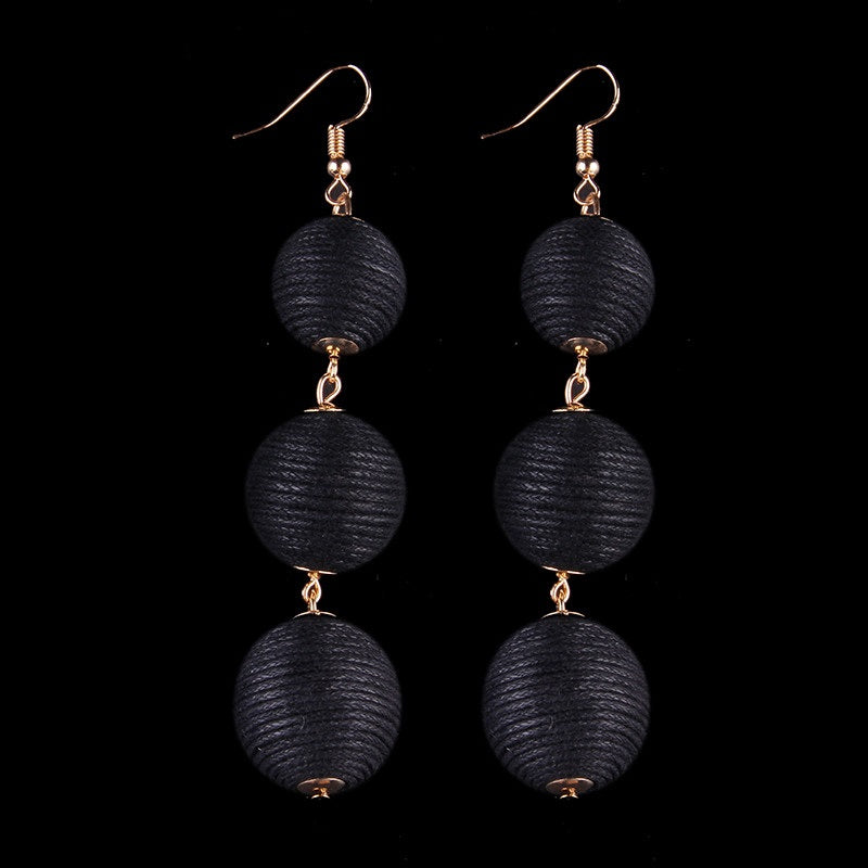 Thread Ball Dangle Earrings - Exinoz