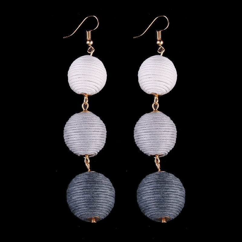 Thread Ball Dangle Earrings - Exinoz
