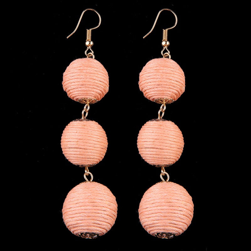 Thread Ball Dangle Earrings - Exinoz