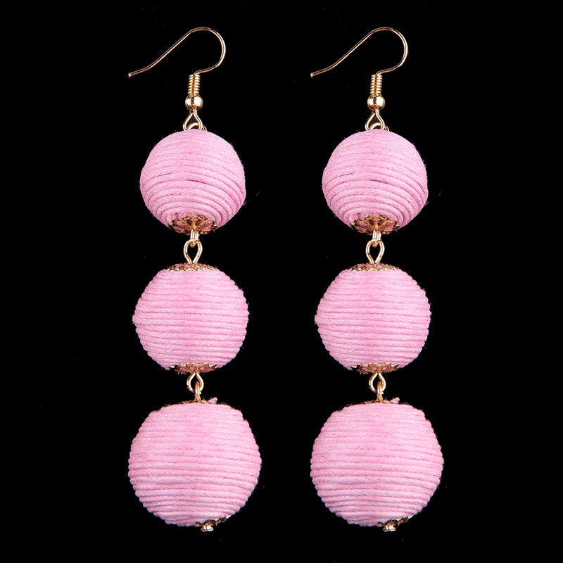 Thread Ball Dangle Earrings - Exinoz